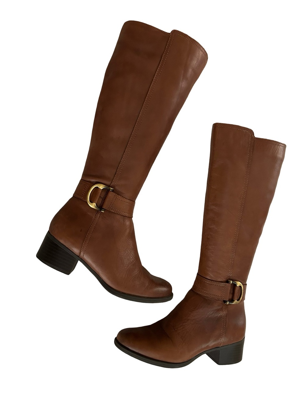 Sz 6 Vintage Y2K Brown Genuine Leather Boots Shoes Revival Festival Prairie
